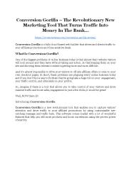 Conversion Gorilla review and $26,900 bonus - AWESOME!