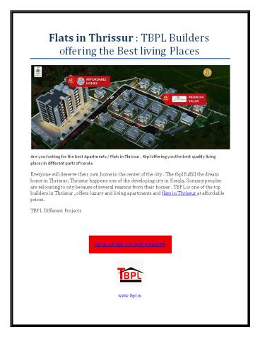 Executive Flats & Apartment in Thrissur