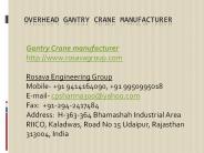 Overhead Gantry Crane Manufacturer