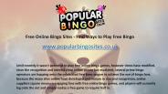 Free Online Bingo Games for More Fun