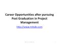 Career Opportunities after pursuing Distance or Correspondence MBA in Project Management PowerPoint PPT Presentation