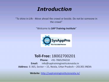 SAP Training Institute Noida – Course and Modules