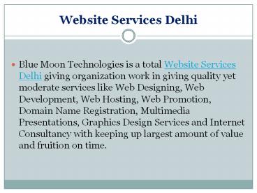 Web Designing Company in Delhi | Website Services Delhi