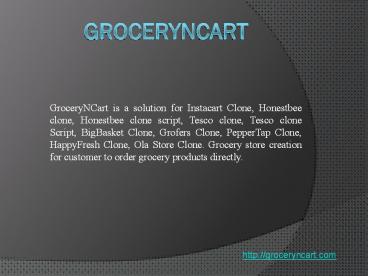 GroceryNcart - Online Grocery Script