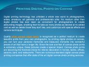 Printing Digital Photo on Canvas