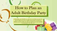 How to Plan an Adult Birthday Party
