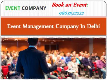 Event Management Company in Delhi