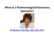 What Is a Pulmonologist/Pulmonary Specialist?