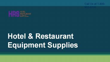 Hotel & Restaurant Equipment Supplies