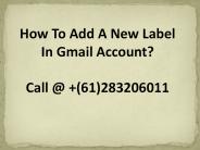How To Add A New Label In Gmail Account?