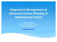 Diagnosis, Management of AUB