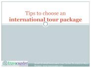 Tips to choose an international tour package