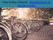 Manufacturers of Bicycle in India