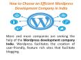 How to Choose an Efficient Wordpress Development Company in India PowerPoint PPT Presentation