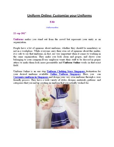 Customize your Uniforms (1)