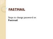 Procedure to change Password on FastMail