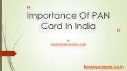 Importance Of Pan Card In INDIA