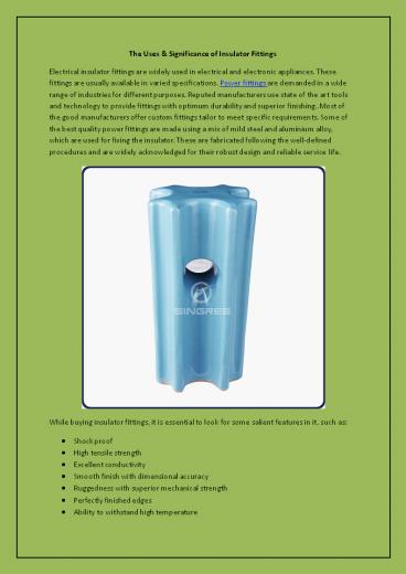 Composite insulator specification
