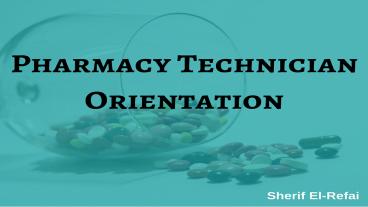 Sherif El-Refai - Pharmacist