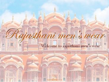 rajasthani men's wear