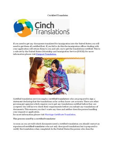 Certified Translator