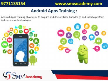 Mobile apps development Training in patna - SMV Academy