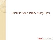 10 Must-Read MBA Essay Tips