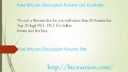 Bitcoin Community Forum Canada