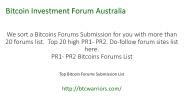 Bitcoin Investment Forum Australia