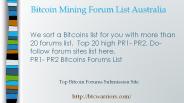 Bitcoin Mining Forum Australia