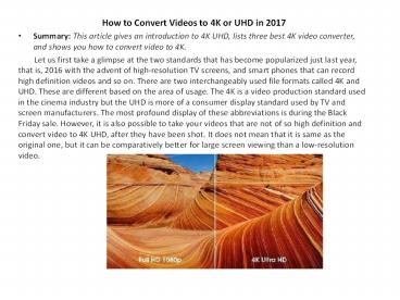 How to Convert Videos to 4K or UHD in 2017