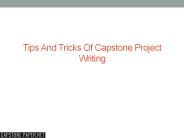 Tips and Tricks of Capstone Project Writing
