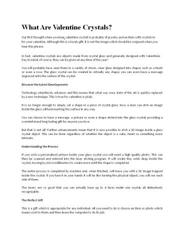 What Are Valentine Crystals?