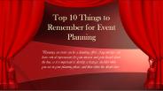 Top 10 Things to Remember for Event Planning