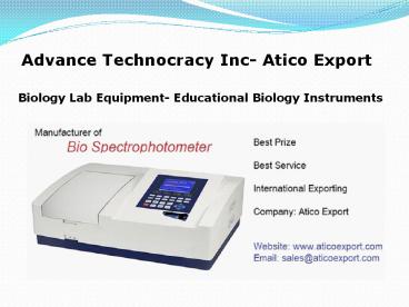 Indian Suppliers of Biology Laboratory Equipment