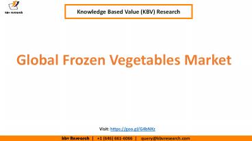 Frozen Vegetables Market Analysis