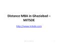 Distance MBA in Ghaziabad – MIT School of Distance Education(MITSDE) PowerPoint PPT Presentation
