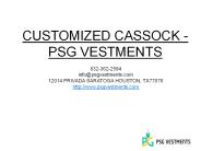 Customized Cassock - PSG Vestments