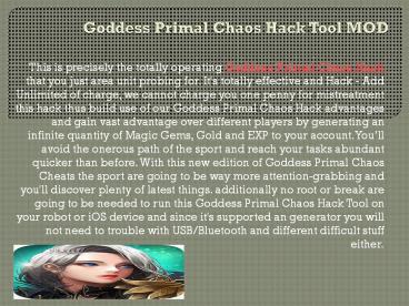 Goddess Primal Chaos Hack Tool MOD