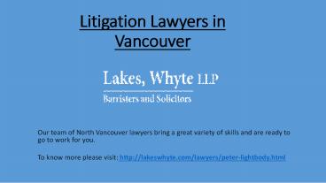 Litigation Lawyers in Vancouver