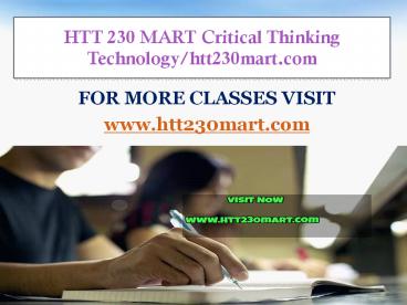 HTT 230 MART Critical Thinking  Technology/htt230mart.com