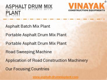 asphalt drum mix plant - Best for Road Construction