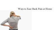 Ways to Ease Back Pain at Home