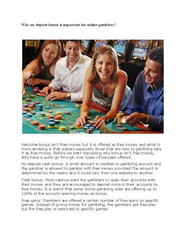Why no deposit bonus is important for online gamblers?