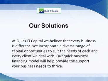 Merchant Cash Advance – Quick Fi Capital