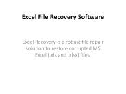 Excel File Recovery Tool