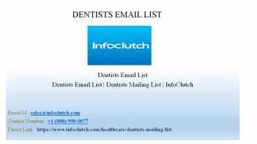 Dentists Email List