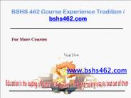 BSHS 462 Help Bcome Exceptional / bshs462.com