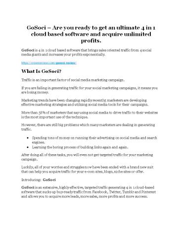 GoSoci Review-$24,700 BONUS & DISCOUNT NOW