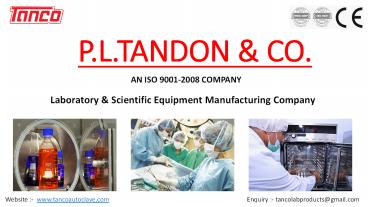 Autoclave Sterilizer by Tanco Lab Products